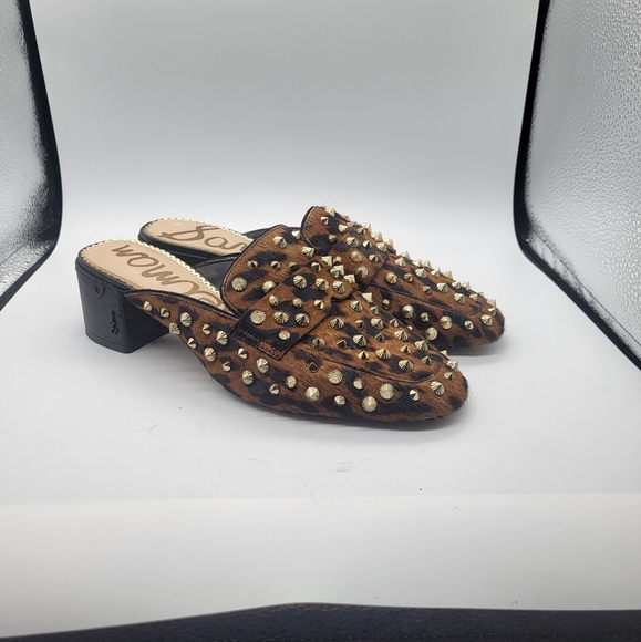 Sam Edelman Augustus Leopard Print Mules – Women’s Size 7, Chic Slip-On Flats - Picture 1 of 13